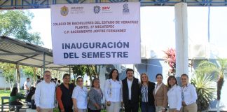 Preside Balo Gómez inicio ciclo escolar COBAEV 37