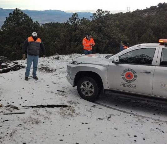 Confirma alcalde caída de nieve en el Cofre de Perote