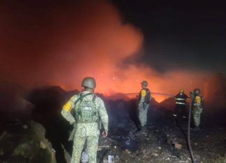 Ejército Mexicano activó el Plan DN-III-E en incendio de basurero clandestino