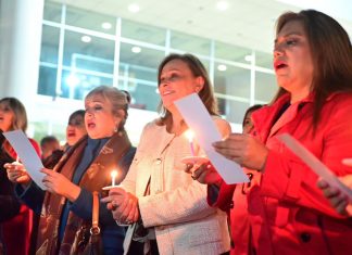 Rocío Nahle encabeza el encendido del árbol navideño del DIF