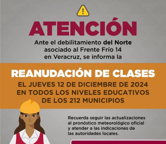 Este jueves se reanudan clases tras debilitamiento de Norte