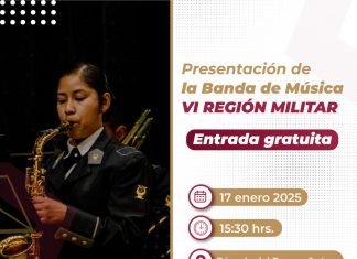 Invitan a disfrutar la presentación de la Banda de Música de la VI Región Militar