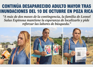 Continúa desaparecido adulto mayor tras inundaciones del 10 de octubre en Poza Rica