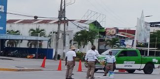 Tránsito del Estado refuerza la seguridad vial con trabajos de balizamiento en Coatzintla