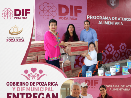 GOBIERNO DE POZA RICA Y DIF MUNICIPAL ENTREGAN APOYOS ALIMENTARIOS A FAMILIAS DEL CAM 56