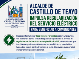 ALCALDE DE CASTILLO DE TEAYO IMPULSA REGULARIZACIÓN DEL SERVICIO ELÉCTRICO PARA BENEFICIAR A COMUNIDADES