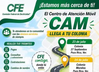 CFE LLEVARÁ SU CENTRO DE ATENCIÓN MÓVIL A CINCO SECTORES DE POZA RICA