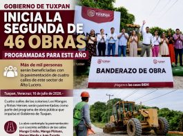 Gobierno de Tuxpan inicia la segunda de 46 obras programadas para este año