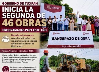Gobierno de Tuxpan inicia la segunda de 46 obras programadas para este año