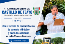 INICIA GOBIERNO DE CASTILLO DE TEAYO PAVIMENTACIÓN CON CONCRETO HIDRÁULICO Y MURO DE CONTENCIÓN EN LA LOCALIDAD DE TEAYO