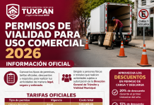 AYUNTAMIENTO DE TUXPAN INFORMA SOBRE LOS PERMISOS DE VIALIDAD PARA USO COMERCIAL 2026