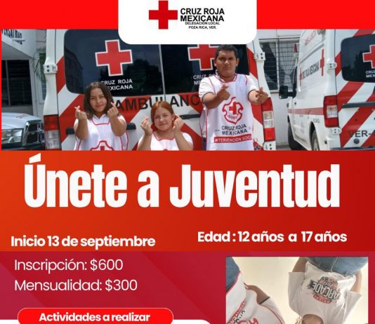 ¡Únete al Área de Juventud de Cruz Roja Mexicana, Delegación Poza Rica!