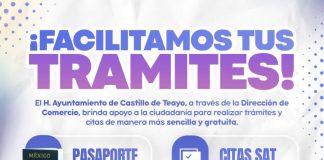 CASTILLO DE TEAYO FACILITA A LA CIUDADANÍA TRÁMITES DE PASAPORTE Y SAT