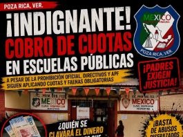 PADRES CUESTIONAN CUOTA DE $900, FAENAS Y MÁS COBROS EN PRIMARIA MÉXICO DE POZA RICA