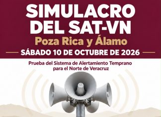 SONARÁN ALARMAS EN POZA RICA Y ÁLAMO ESTE SÁBADO POR SIMULACRO